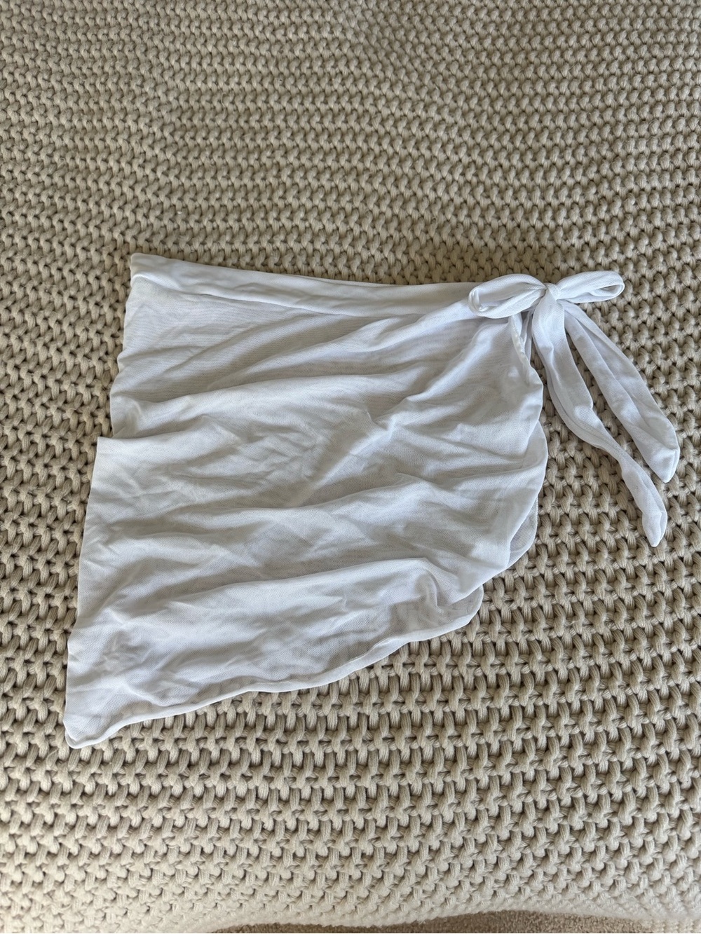 White Tie-Side Sarong Cover-Up
